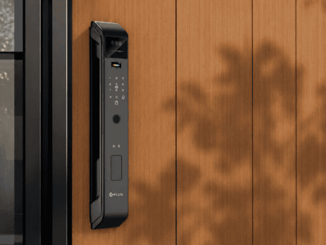 Are Smart Door Locks Waterproof? Weather-resistant smart door lock installed on a home entrance